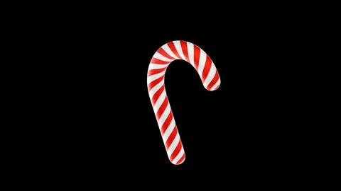 Christmas Candy with Transparent Background in 3D Animation Stock Footage 309319101