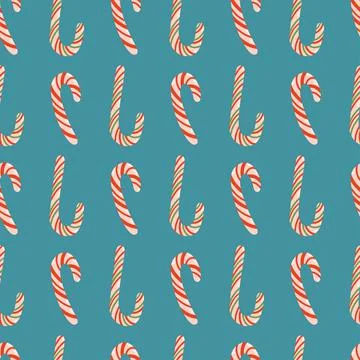 Christmas cane seamless pattern simple flat vector 库存插图