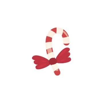 Christmas cane on white background Stock Illustration