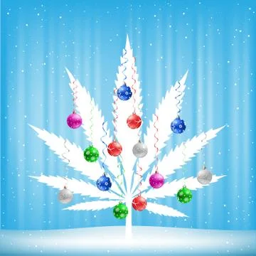Christmas cannabis tree Stock Illustration