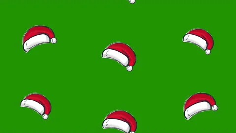 Christmas cap pattern background animation.4K motion animation. Stock Footage 166677466