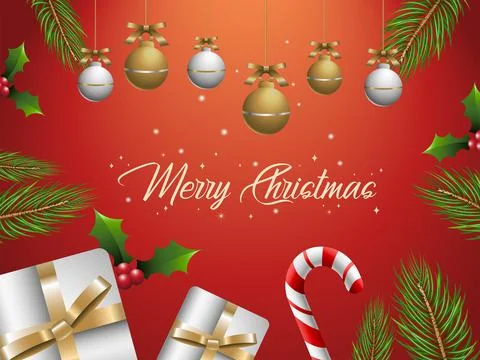 Christmas card 3d elements card expanded Stock Illustration
