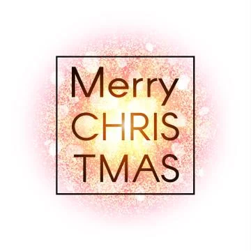 Christmas card on abstract explosion background with gold glittering elements. Stock Illustration