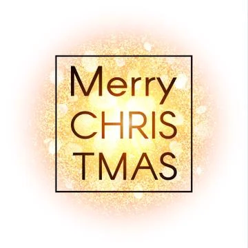 Christmas card on abstract explosion background with gold glittering elements. Stock Illustration