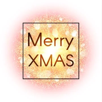 Christmas card on abstract explosion background with gold glittering elements. Stock Illustration