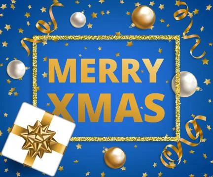 Christmas card on blue Stock-Illustration