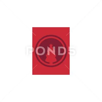 Christmas card with christmas tree Stock Illustration