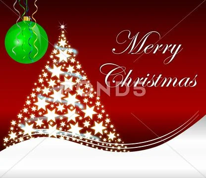 Christmas card with christmas tree Stock Photos