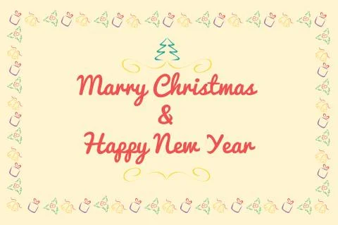 Christmas card concept by Provides a framework and a pale gold Stock Illustration