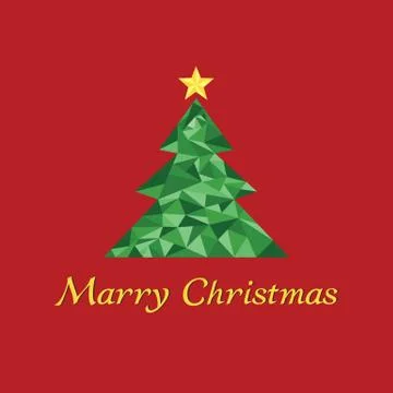 Christmas card concept by the tree have red background Stock Illustration