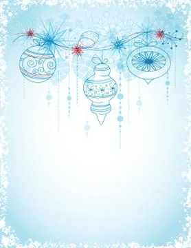 Christmas card with decorations Stock Illustration