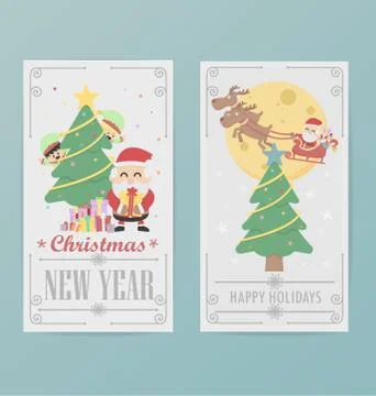 Christmas card design Layout template B Stock Illustration