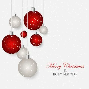 Christmas card with festive elements, decorations, gifts, candies. Stock Illustration