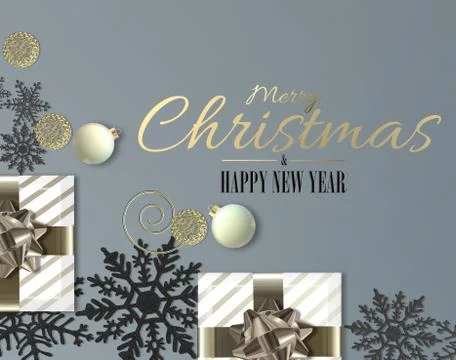Christmas card with gift boxes Stock Illustration