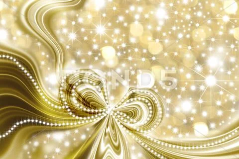 Christmas card, gold and stars Stock Illustration