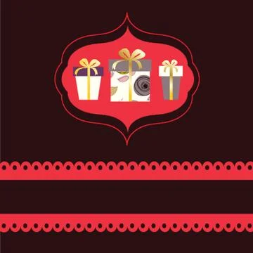 Christmas card with holiday elements. Stock Illustration