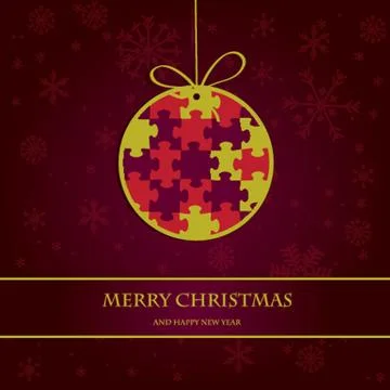 Christmas card with holiday elements. Stock Illustration