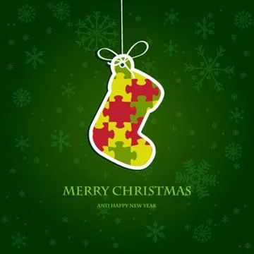 Christmas card with holiday elements. Stock Illustration