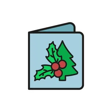 Christmas card icon vector basic design simple and modern Stock Illustration