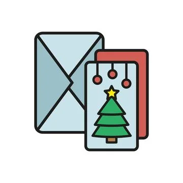 Christmas card icon vector basic design simple and modern Stock Illustration