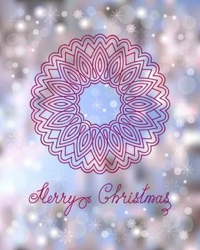 Christmas card with mandala Illustrazione stock