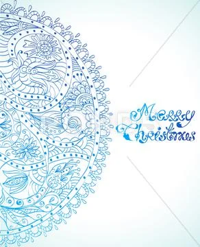 Christmas card. merry christmas lettering with beautiful ornament Stock Illustration