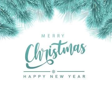 Christmas card with pine branches frame. Vector illustration. Illustrazione stock