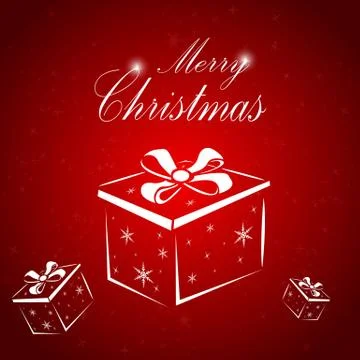 Christmas card with present Stock Illustration