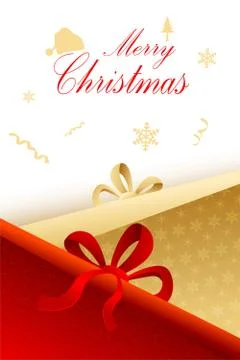 Christmas card with present Stock Illustration