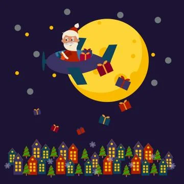 Christmas card with Santa Claus Stock Illustration