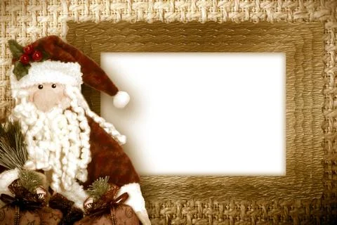 Christmas card santa framework Stock Illustration