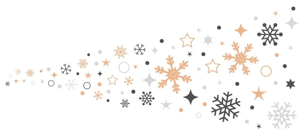 Christmas card with snowflake border vector. Xmas snow flake pattern. Festive Stock Illustration