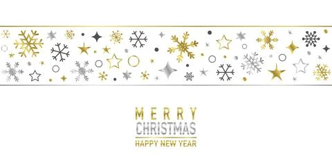 Christmas card with snowflake border vector. Xmas snow flake pattern. Festive Stock Illustration