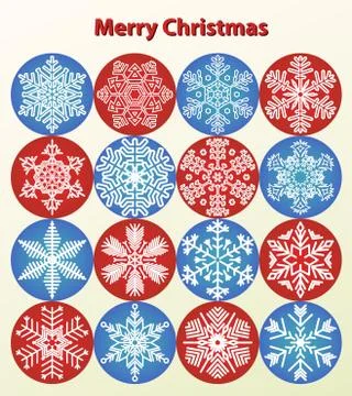 Christmas Card - snowflakes vector set Stock Illustration