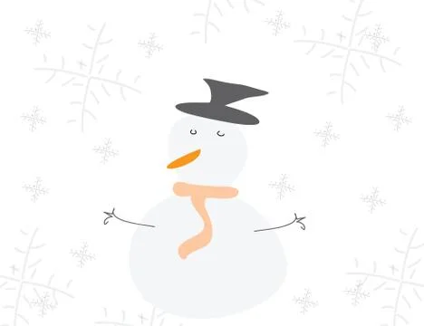 Christmas card with snowman vector Stock Illustration