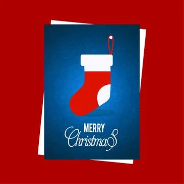 Christmas card with socks and pattern background Stock Illustration