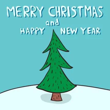 Christmas card with tree Stock Illustration