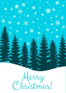 Christmas card with trees Stock Illustration