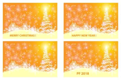 Christmas card - vector set, Stock Illustration