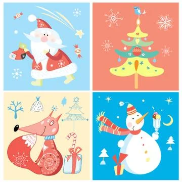 Christmas cards Illustrazione stock