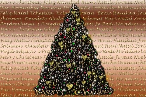 Christmas cards in multiple languages Stock Illustration