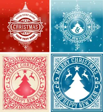 Christmas cards set. Stock Illustration