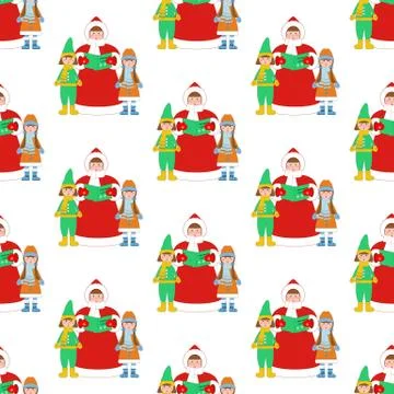 Christmas Carols singer pattern Stock Illustration
