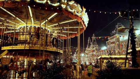 Christmas Carousel Stock Footage 70703056