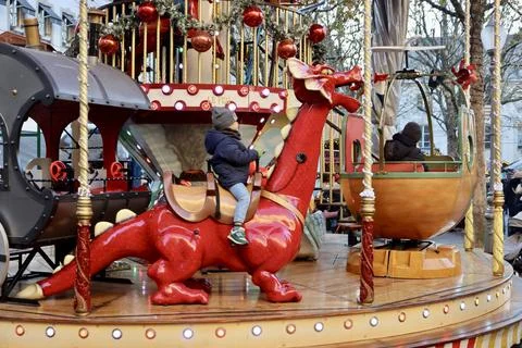 Christmas carousel 스톡 사진