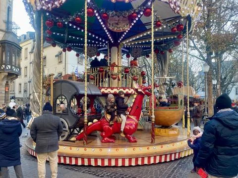 Christmas carousel Stock Photos