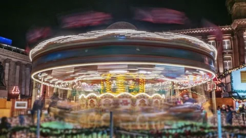 Christmas carousel time lapse loop. Stock Footage 227334375