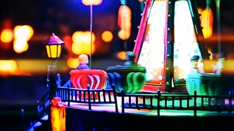 Christmas Carousel Toy close-up Stock Footage 128847634