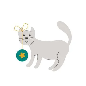 Christmas cat character Ilustración de archivo