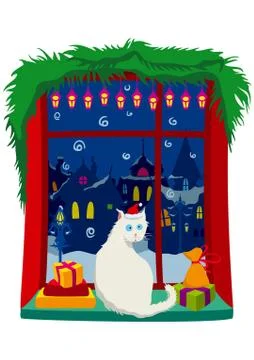 Christmas cat Stock Illustration